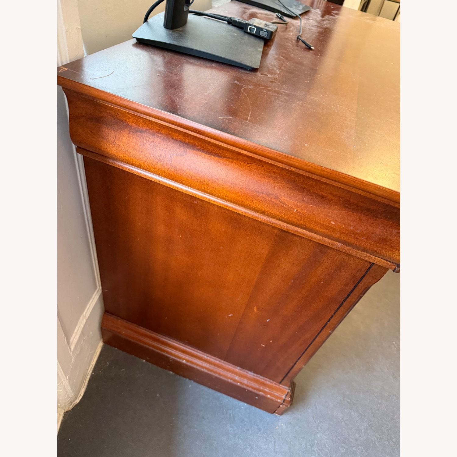 Raymour & Flanagan Dark Brown Wood Desk - image-2