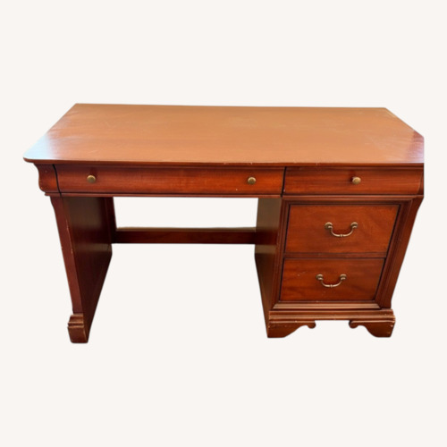 Used Raymour & Flanagan Dark Brown Wood Desk for sale on AptDeco