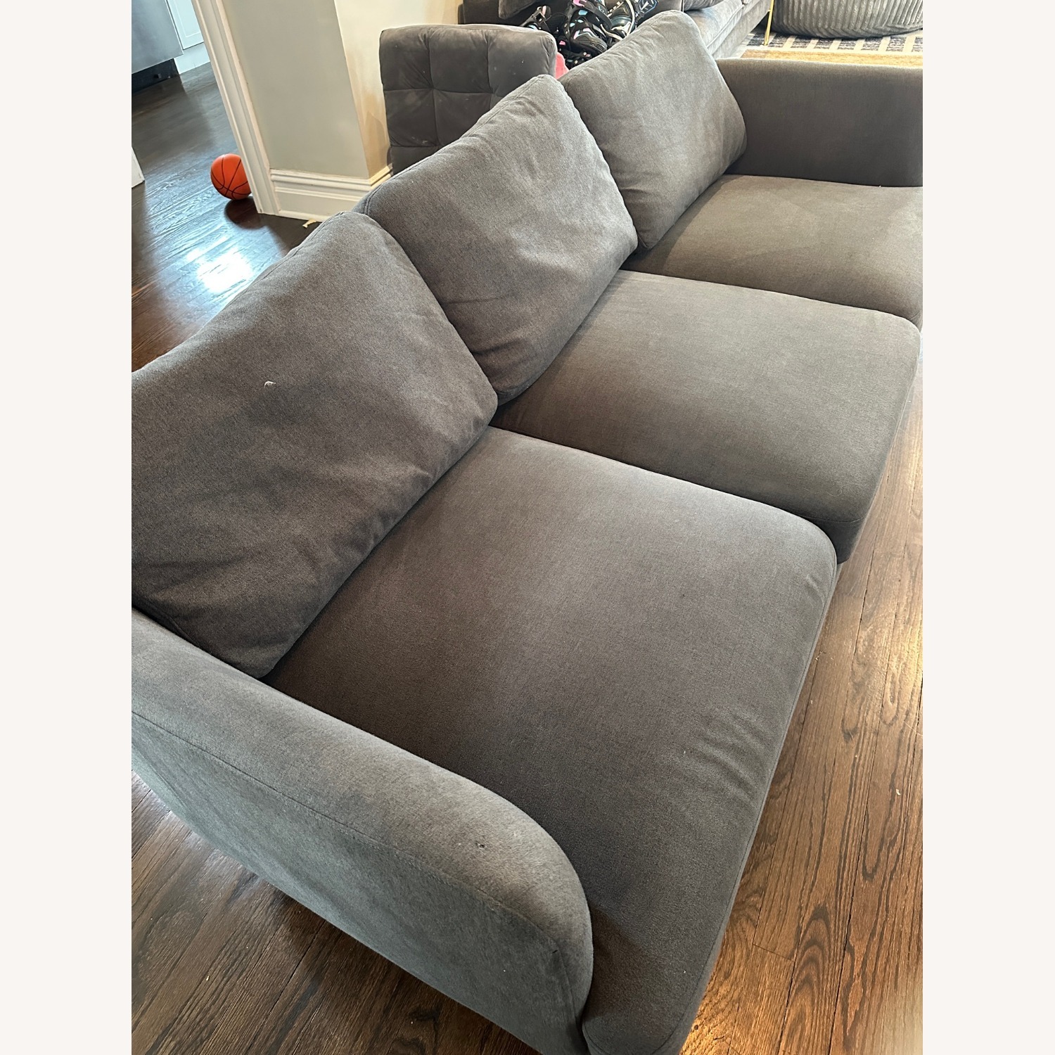 Castlery Pebble Dark Gray Fabric 3+ Seater Sofa - image-3