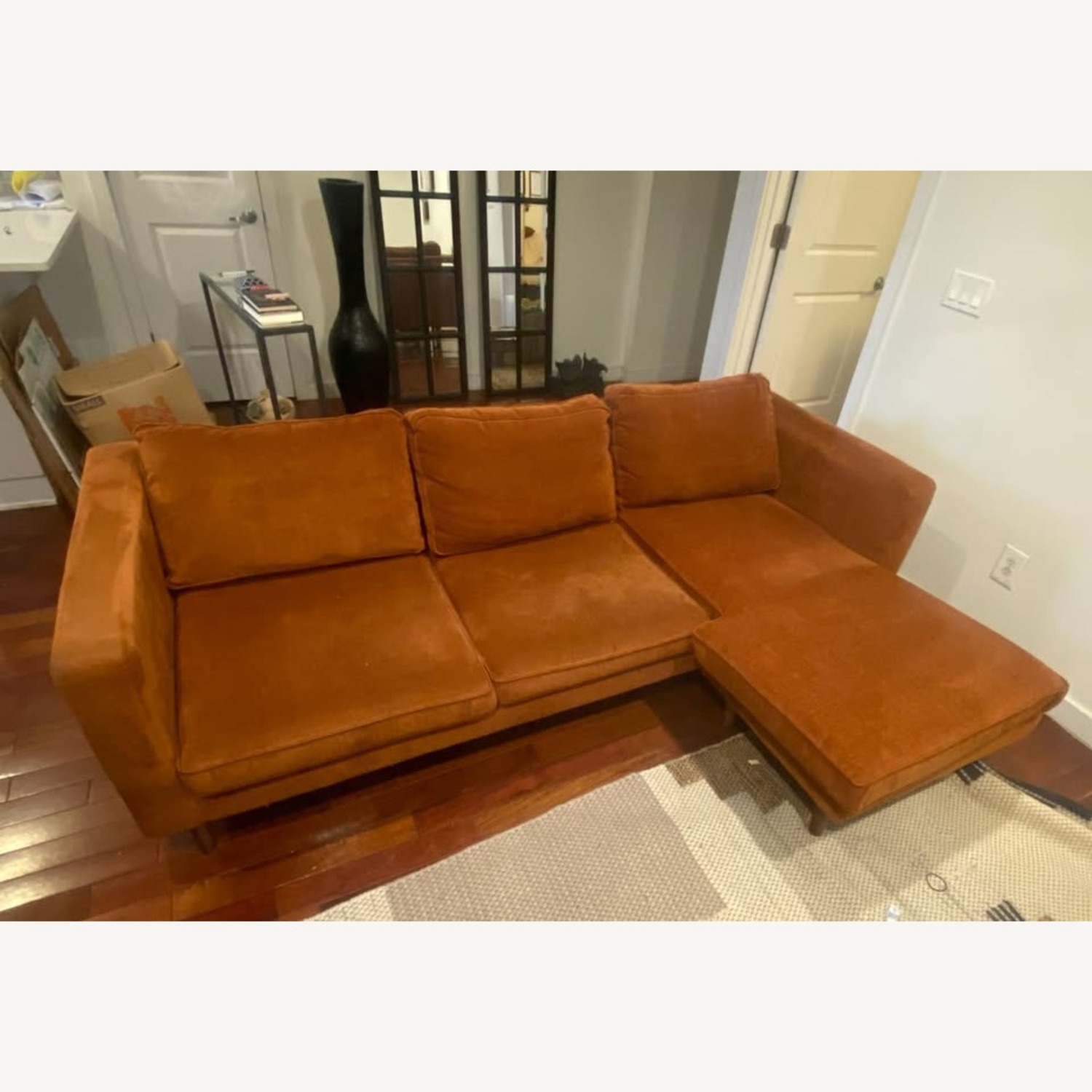AllModern Rust Fabric Reversible Sectional - image-1