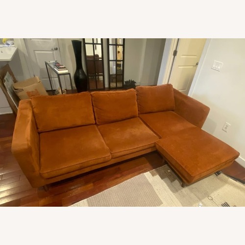 Used AllModern Rust Fabric Reversible Sectional for sale on AptDeco