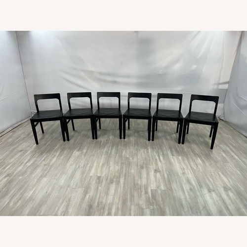 Used Moe's Home Owing Oak Wood Black Side Dining Chair for sale on AptDeco