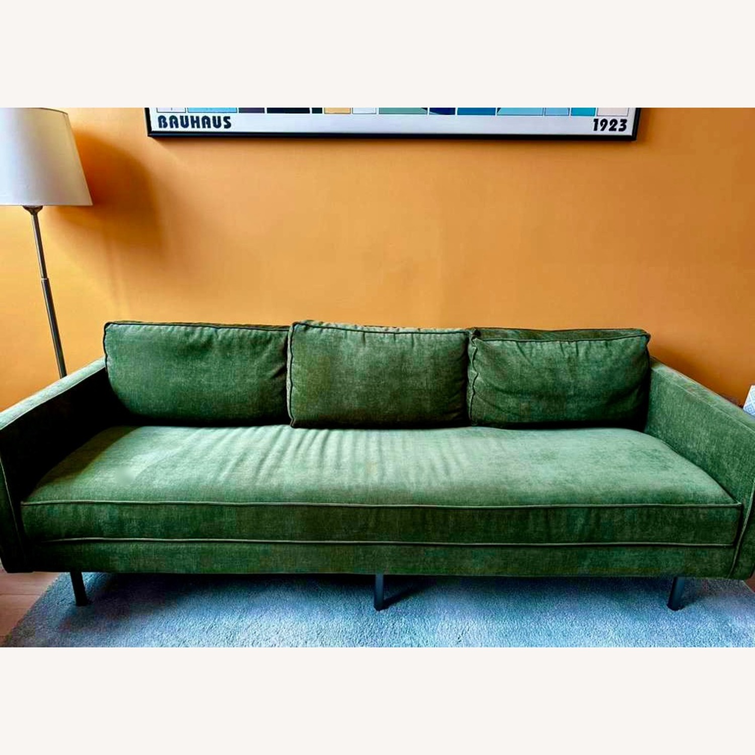 West Elm Axel 89" Sofa in Tarrgon Green - image-1