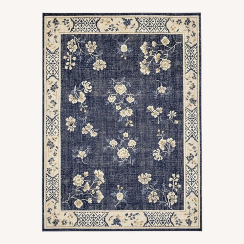 Used Pottery Barn Claire Hand Knotted Wool Rug (Indigo) 5' x 8' for sale on AptDeco
