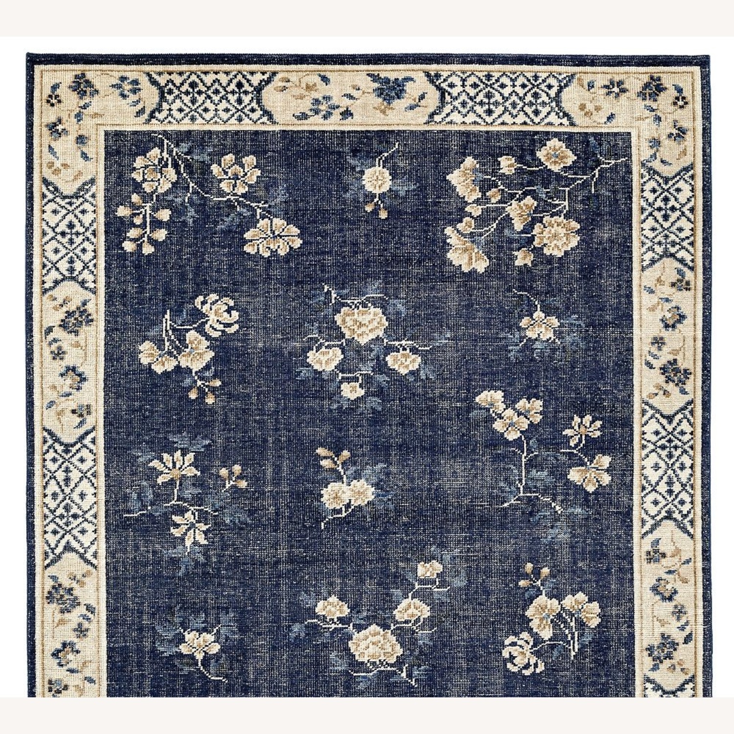 Pottery Barn Claire Hand Knotted Wool Rug (Indigo) 5' x 8' - image-8
