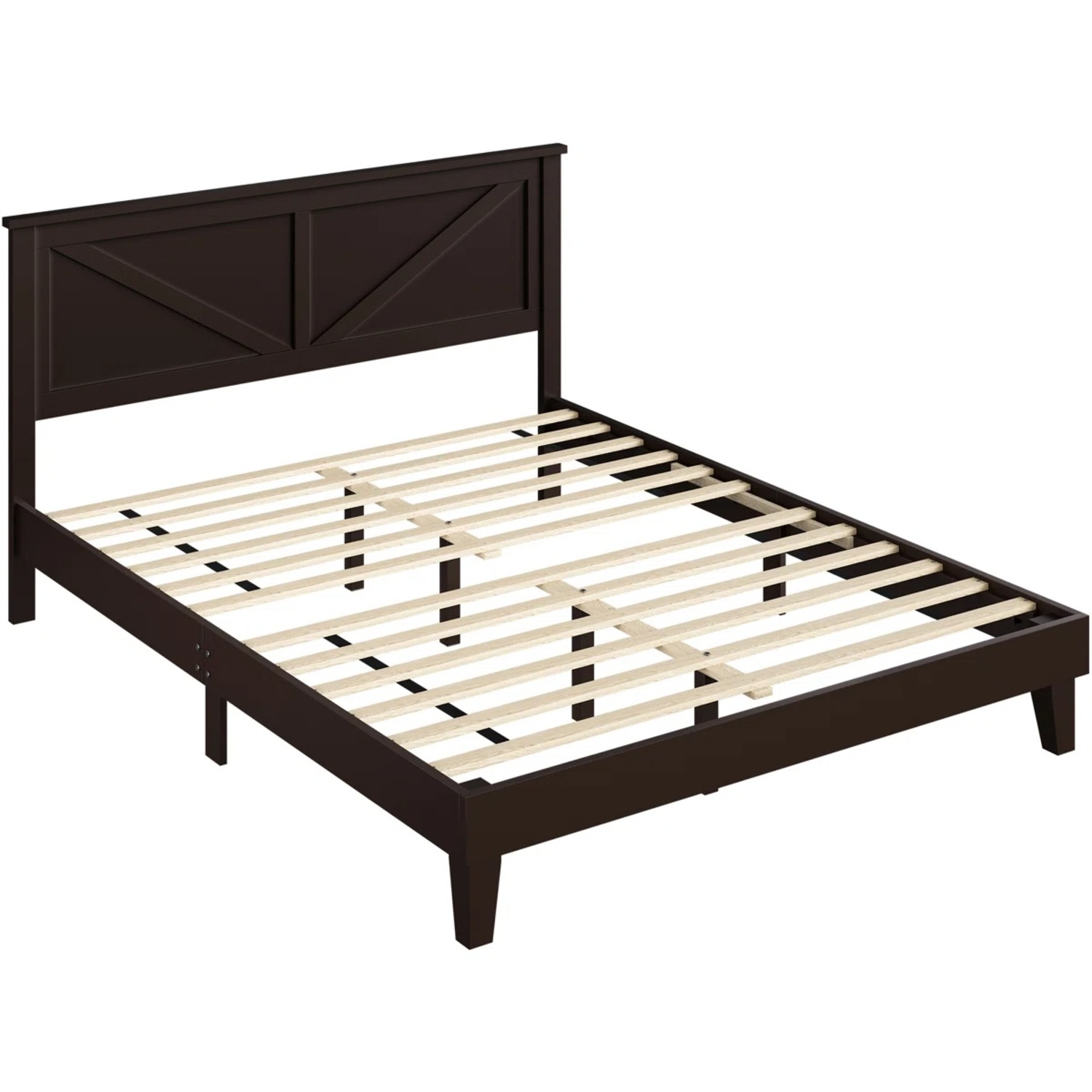 Winston Porter Dark Brown Wood Queen Bed - image-4