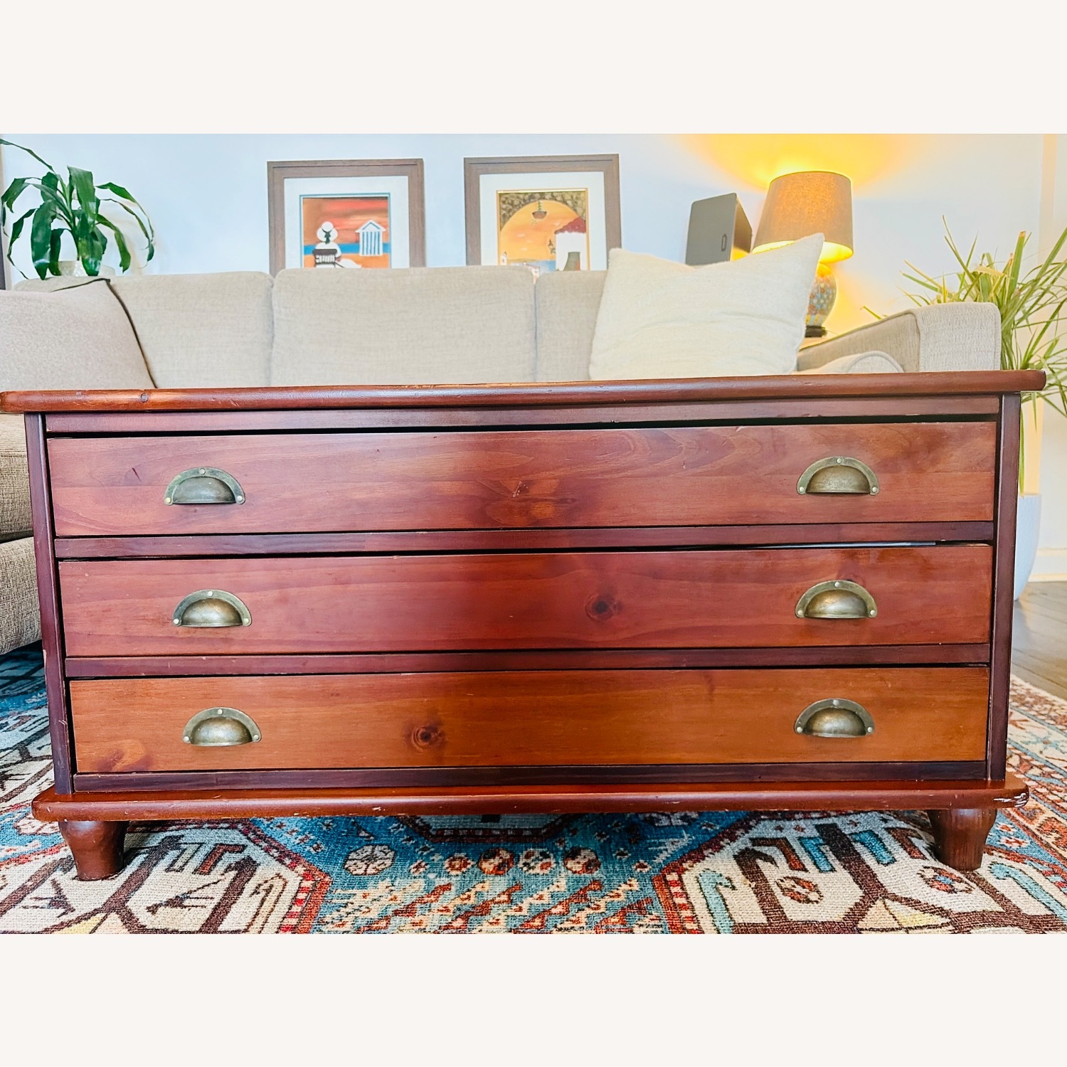 Pier 1 Anywhere Tuscan Coffee Table W Storage - 3 Drawers - image-1
