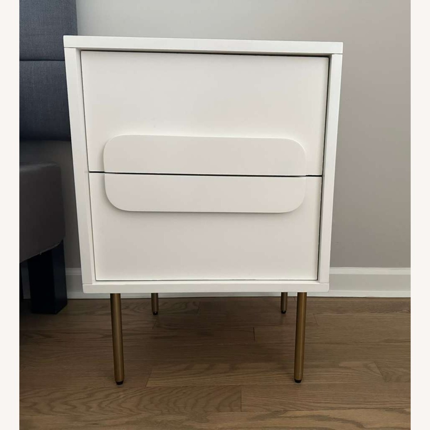 West Elm Gemini White Wood Nightstands - image-1