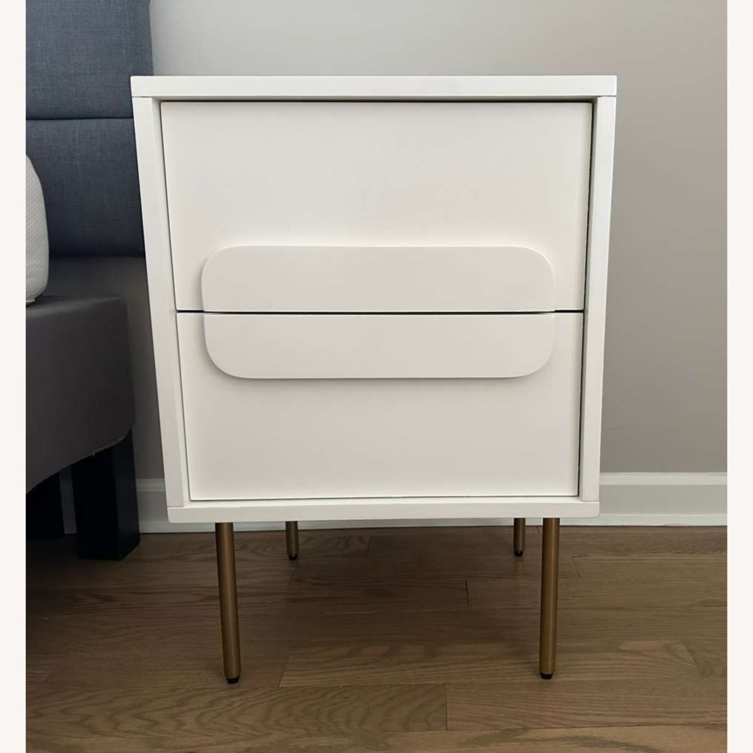 West Elm Gemini White Wood Nightstands - image-2