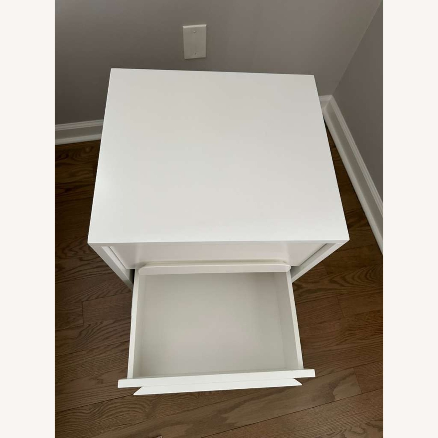 West Elm Gemini White Wood Nightstands - image-7