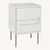 West Elm Gemini White Wood Nightstands
