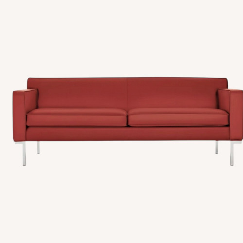 Used Design Within Reach Theatre Red Leather Theatre Sofa for sale on AptDeco