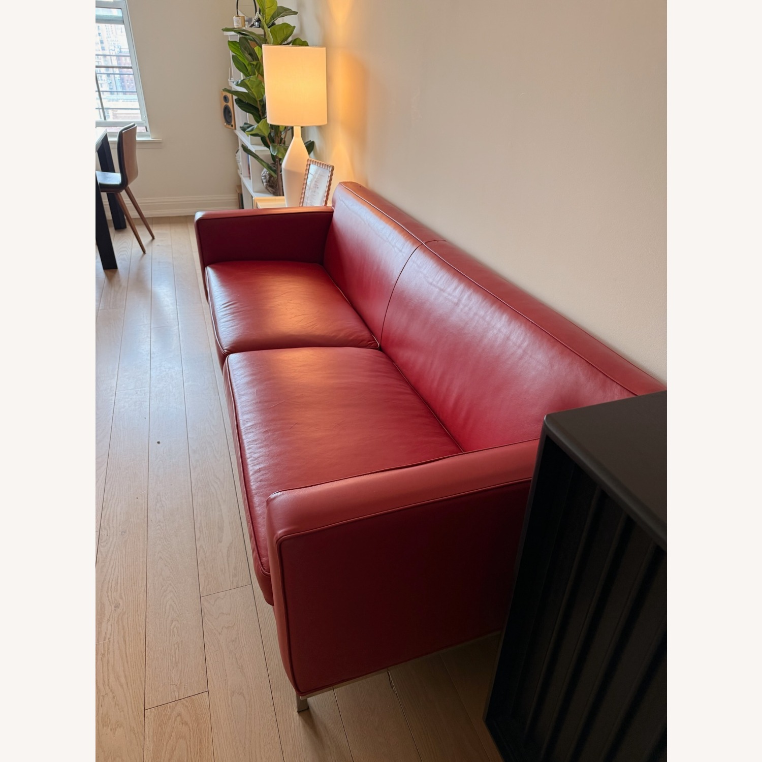 Design Within Reach Theatre Red Leather Theatre Sofa - image-3