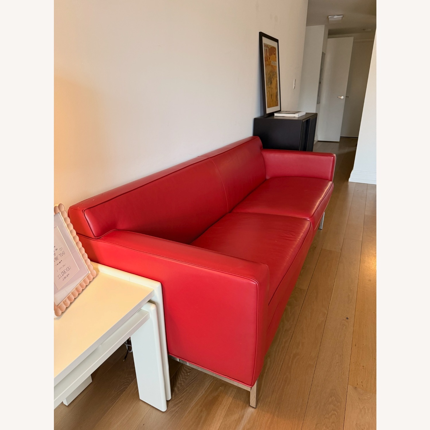 Design Within Reach Theatre Red Leather Theatre Sofa - image-2