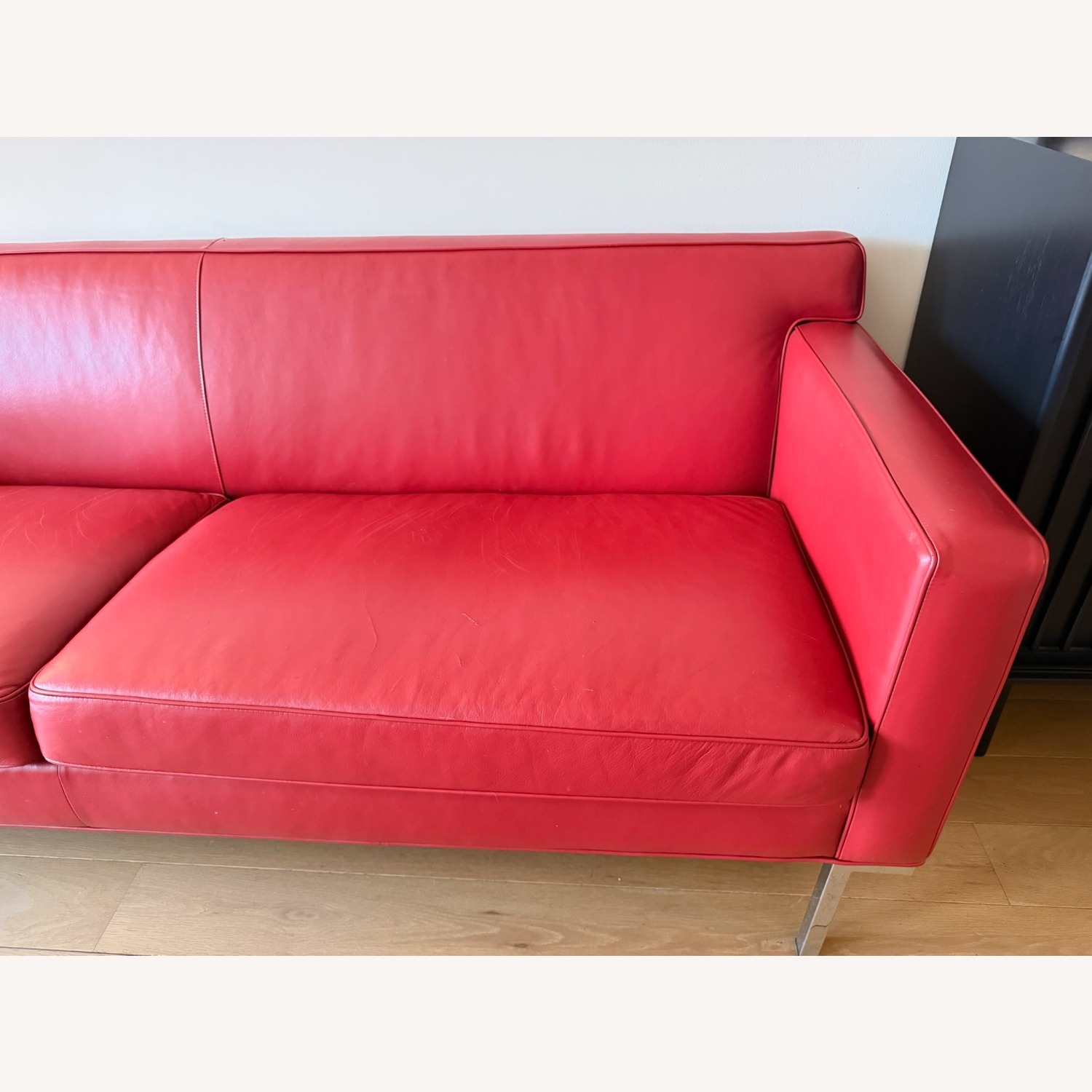 Design Within Reach Theatre Red Leather Theatre Sofa - image-9