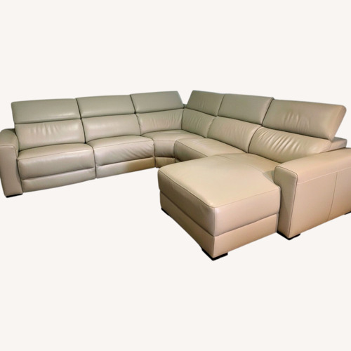 Used Natural Leather 5+ Piece Sectional for sale on AptDeco