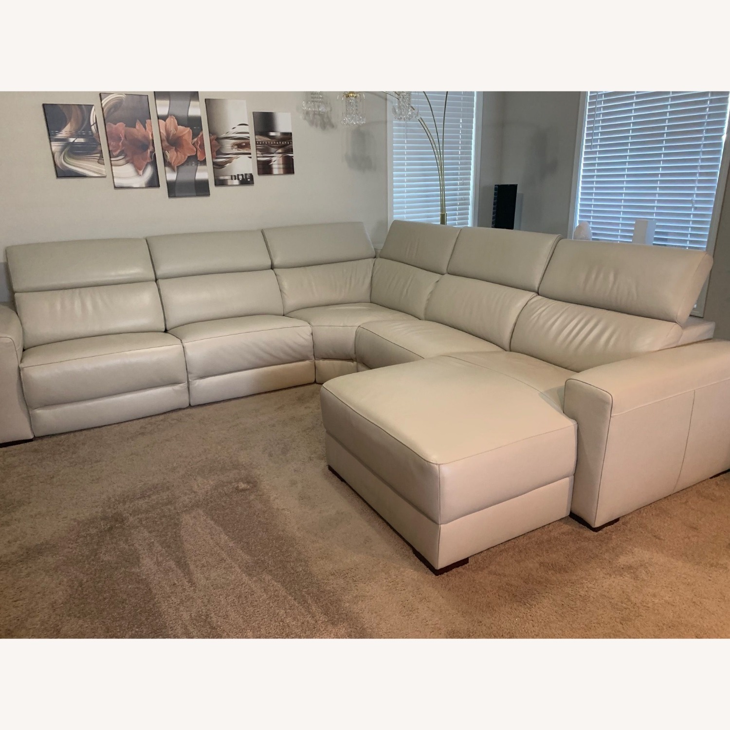 Natural Leather 5+ Piece Sectional - image-1