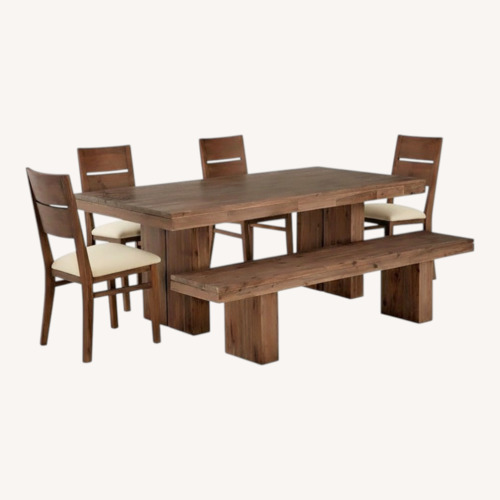 Used Macy's Champagne 7 Piece Dining Set for sale on AptDeco