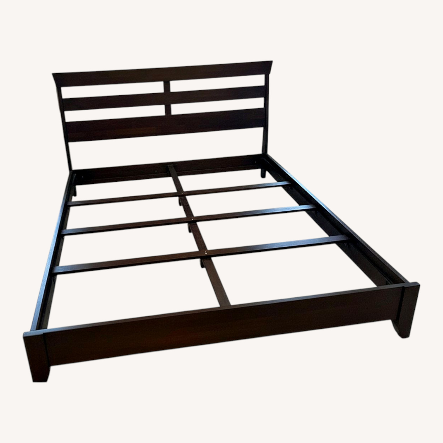 Ethan Allen Dark Brown Mahogany Wood King Bed - image-0