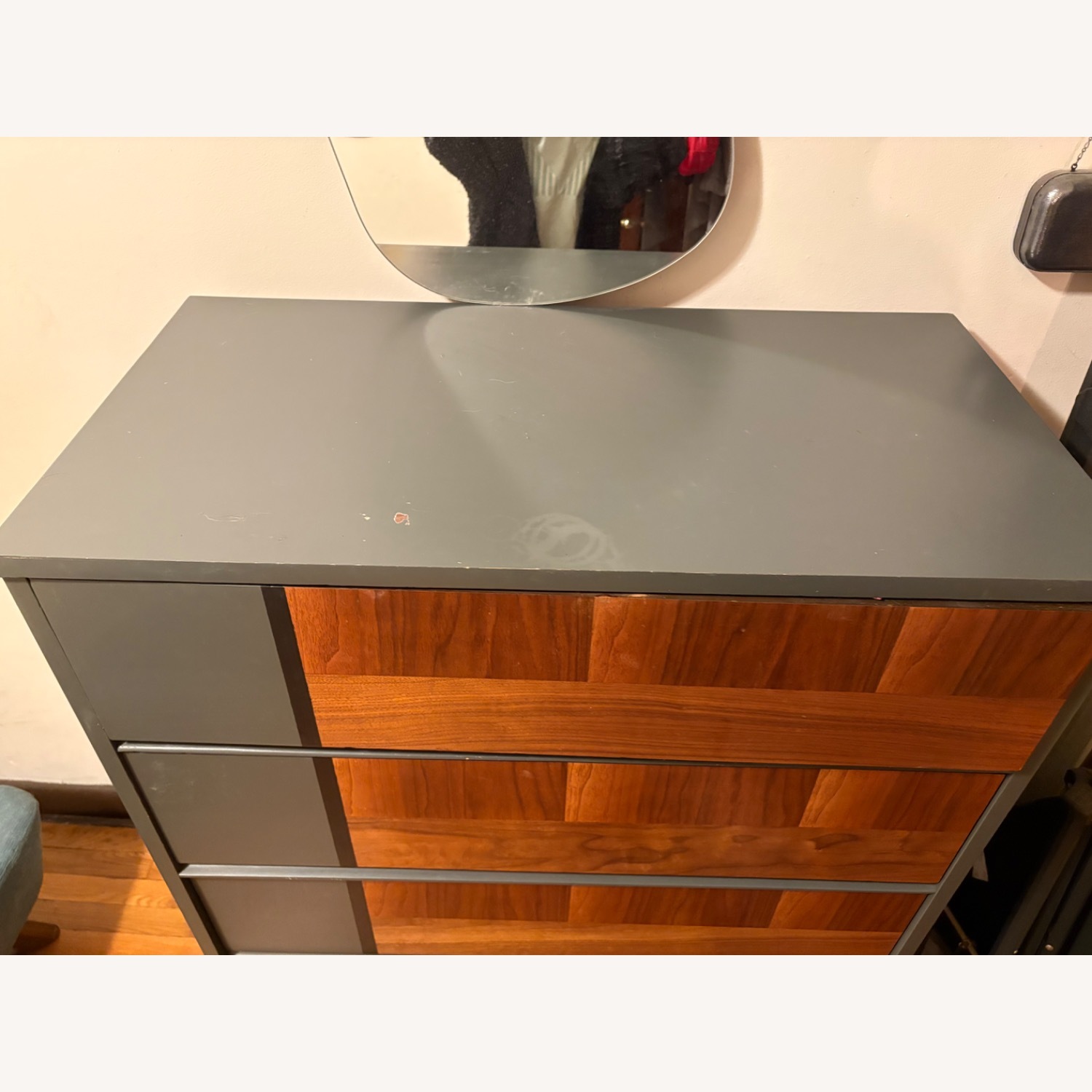 Light Gray Wood Dresser - image-2