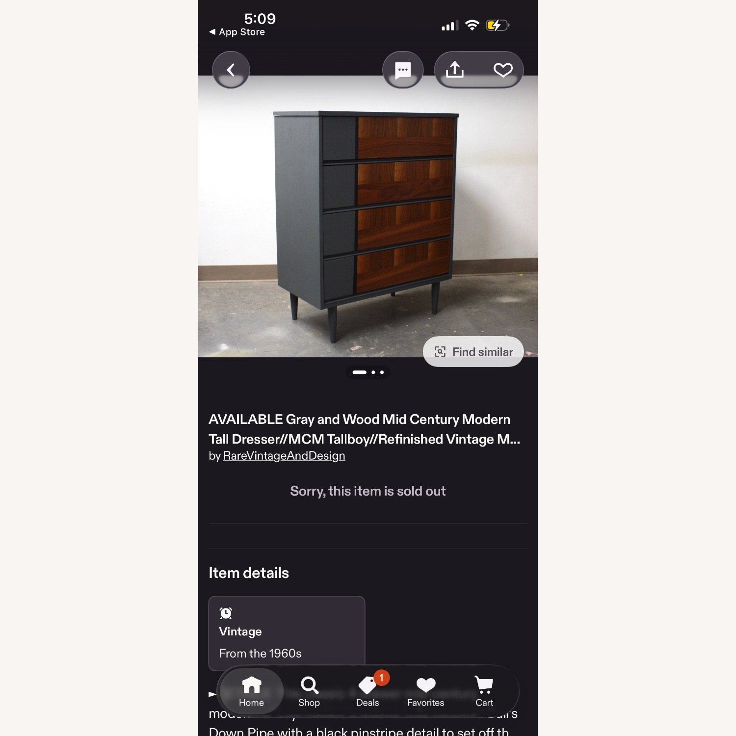 Light Gray Wood Dresser - image-3