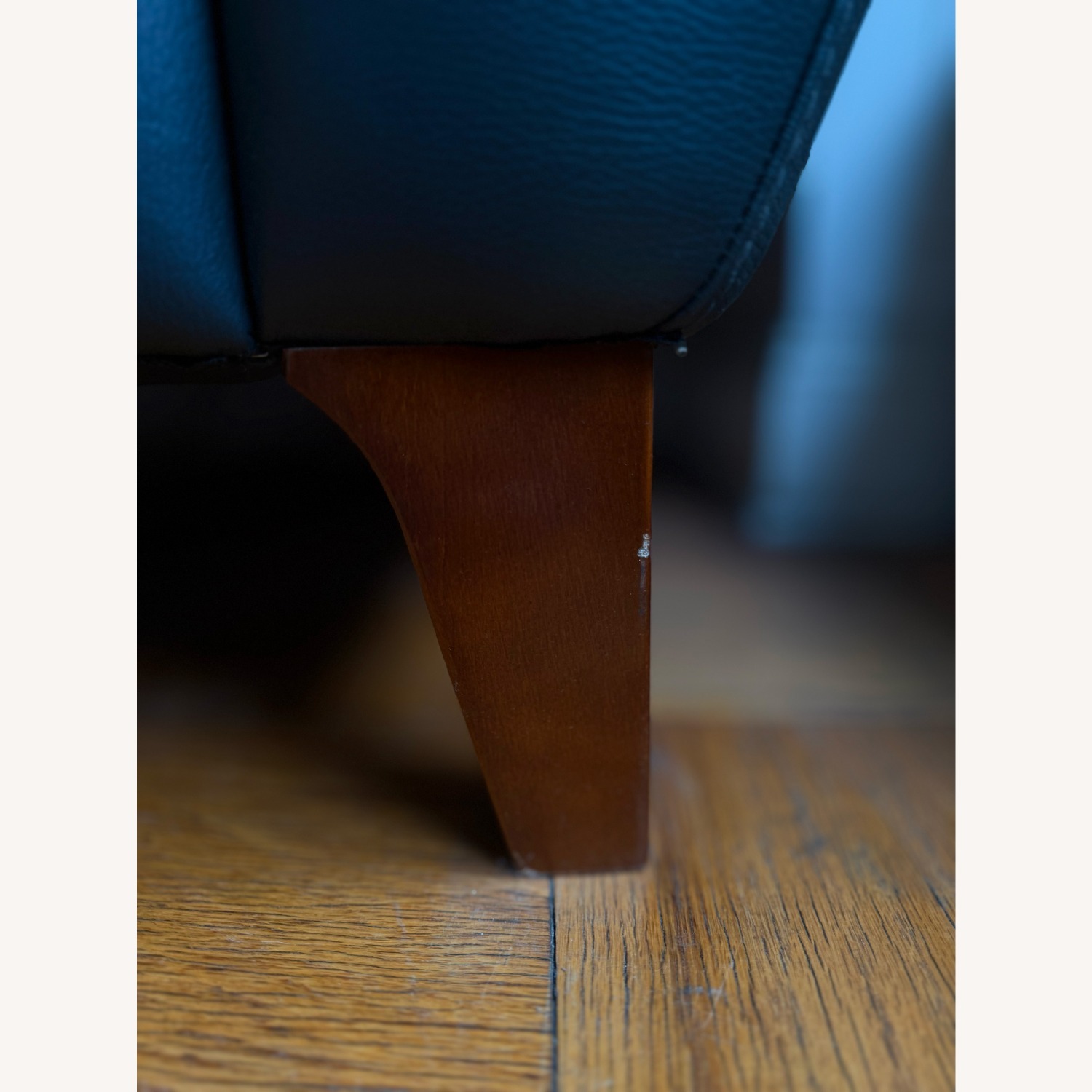 Modern Charcoal Leather Chaise Lounge 76” - image-5