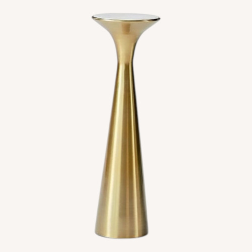 Used West Elm Silhouette Marble Pedestal Drink Table (7") for sale on AptDeco