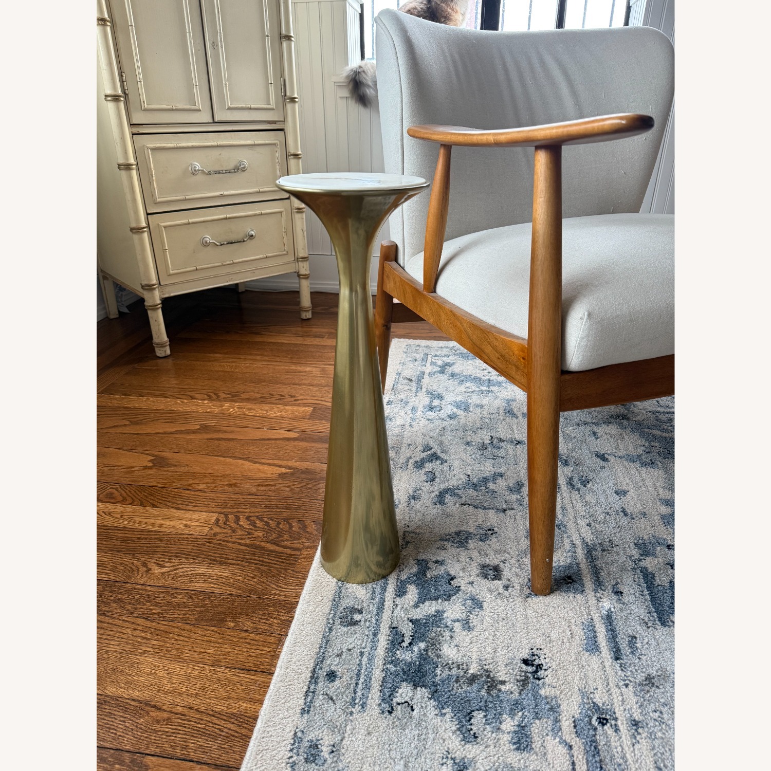 West Elm Silhouette Marble Pedestal Drink Table (7") - image-1