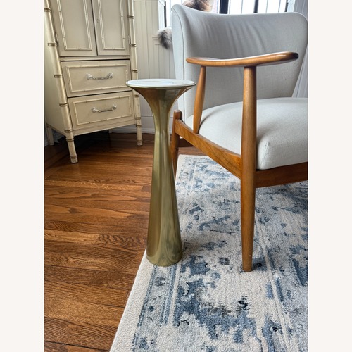 Used West Elm Silhouette Marble Pedestal Drink Table (7") for sale on AptDeco