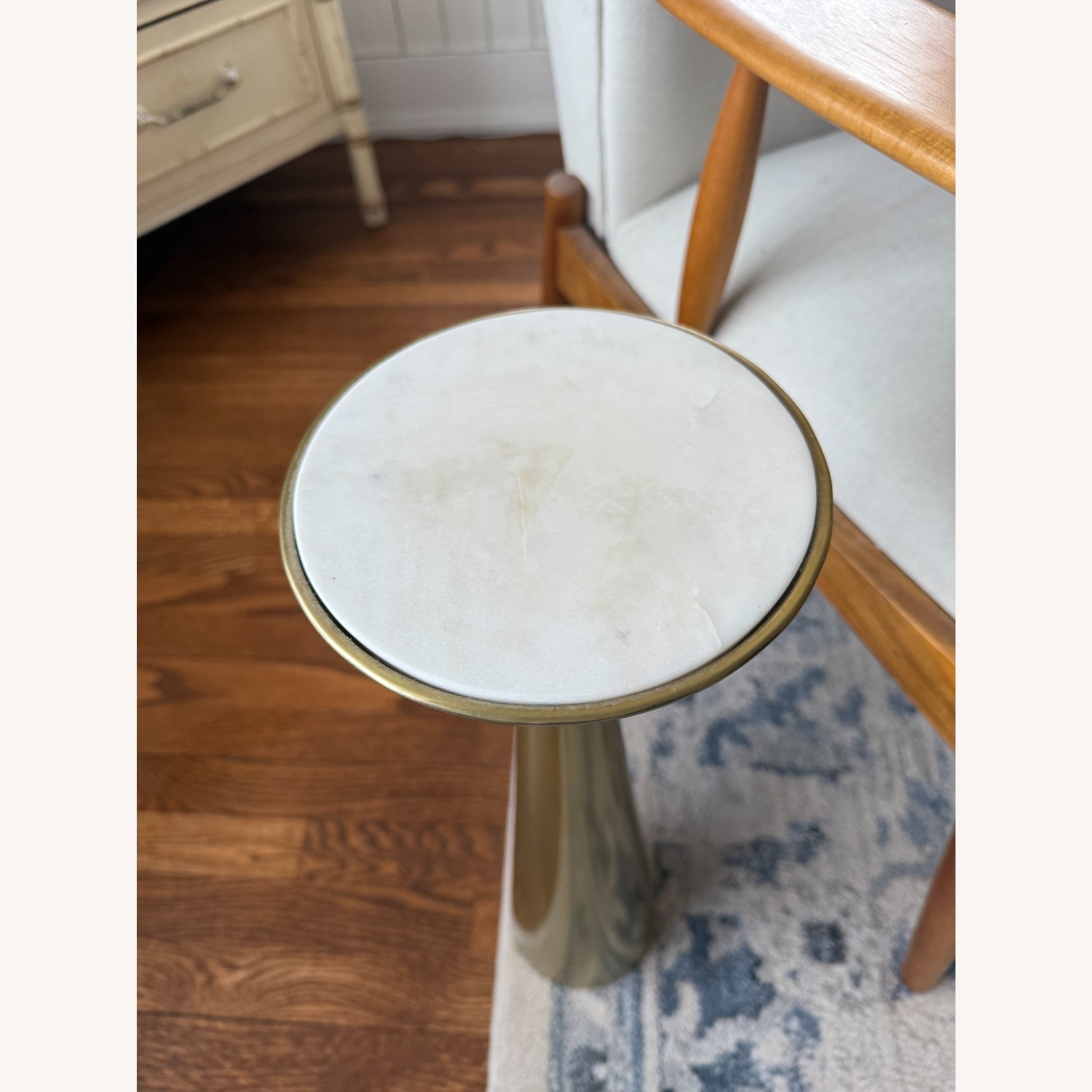 West Elm Silhouette Marble Pedestal Drink Table (7") - image-2