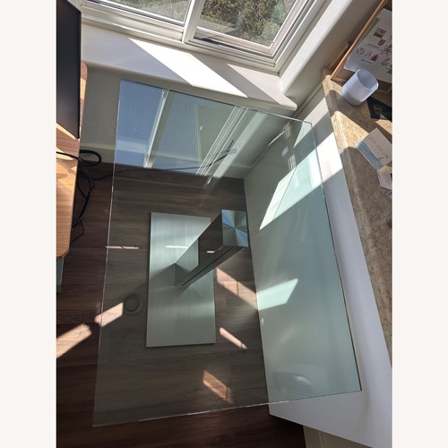 Used Cattelan Italia Silver Glass Dining Table for sale on AptDeco