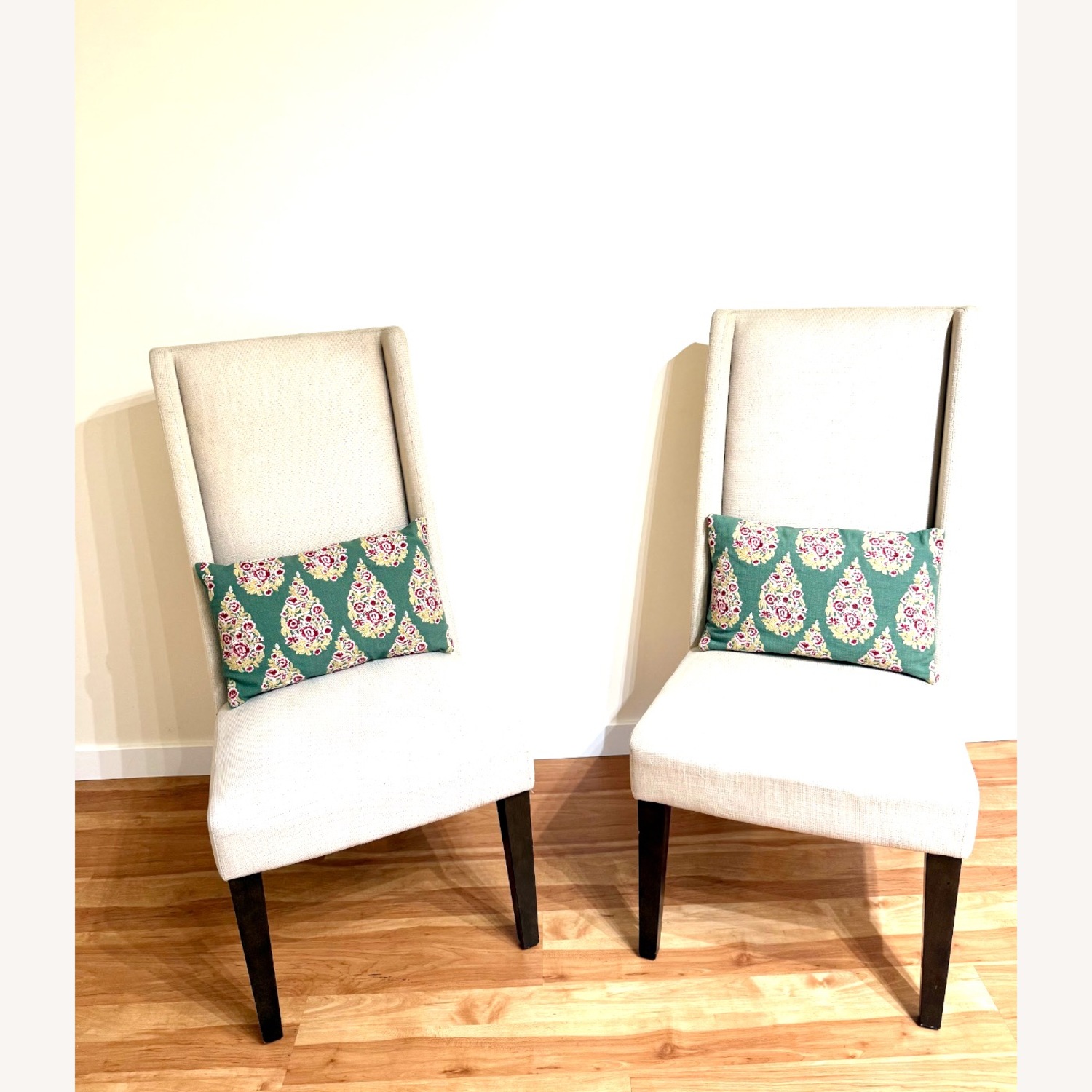 West Elm Willoughby Natural Fabric Dining Chairs - image-3