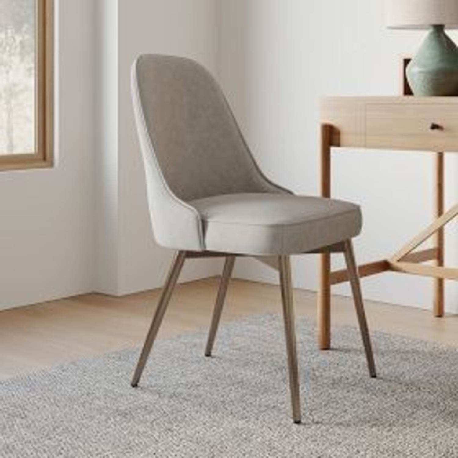 West Elm Light Gray Fabric Office Chair - image-1