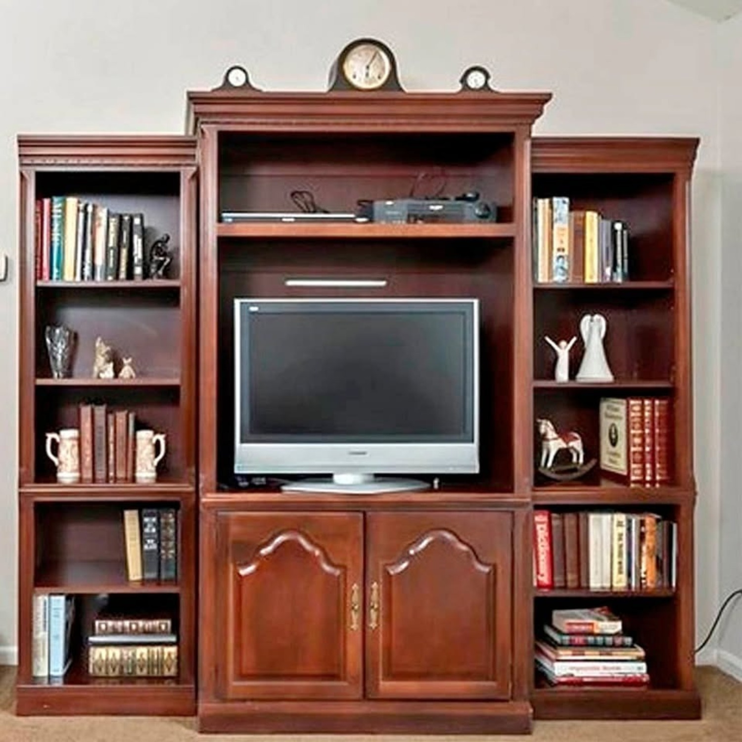 Vintage Naturwood Cherry Entertainment Center - image-1