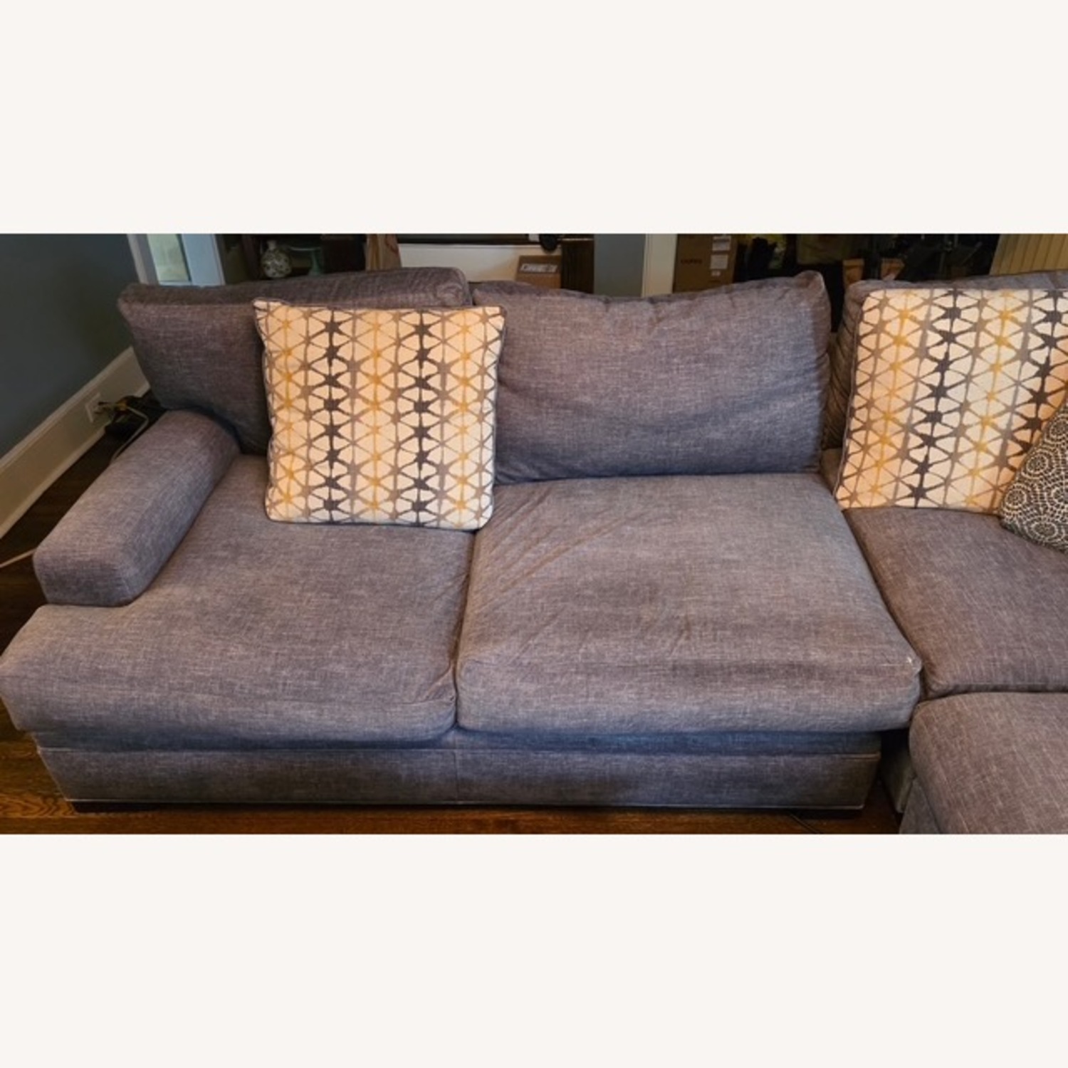 Dark Gray Fabric 3+ Piece Sectional - image-4