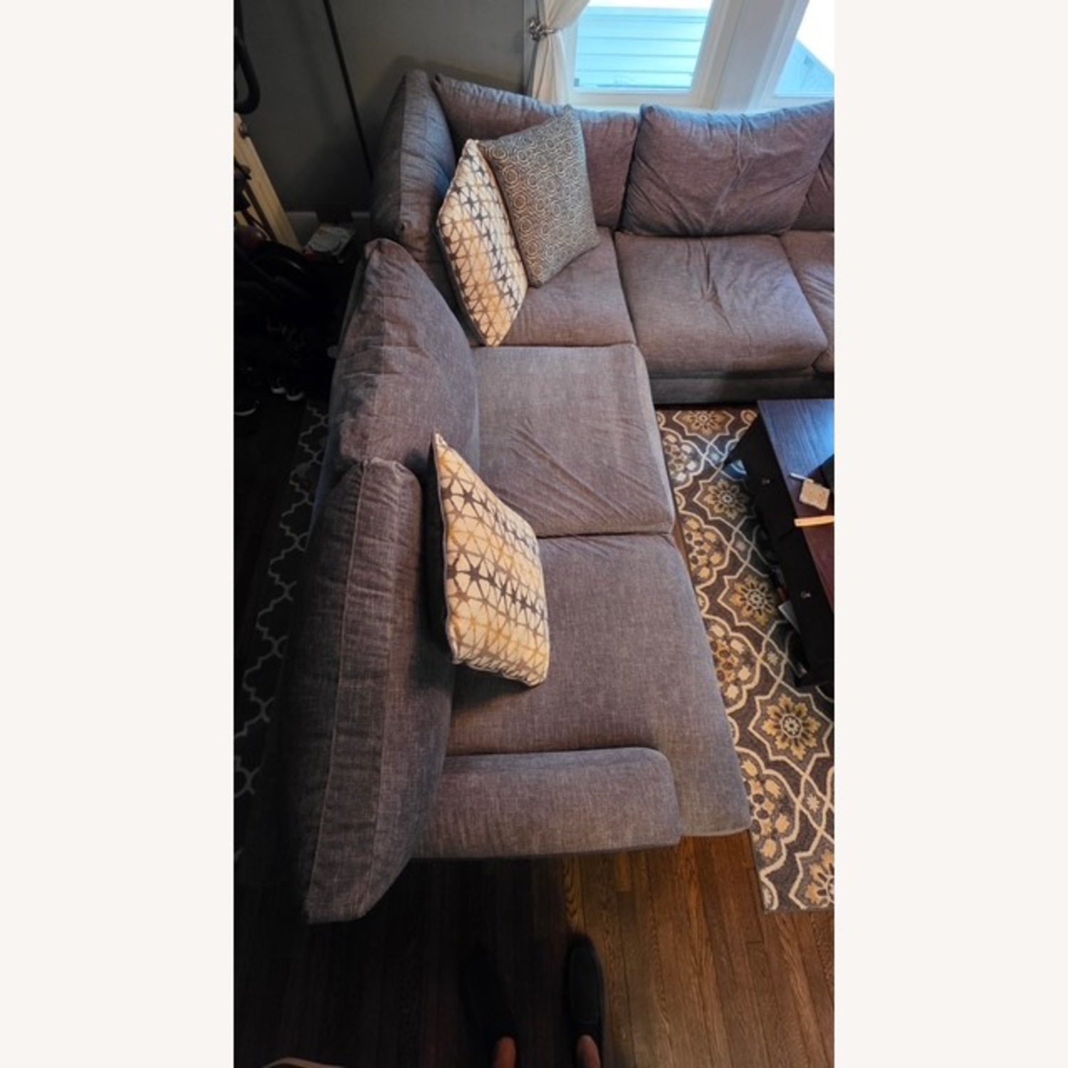 Dark Gray Fabric 3+ Piece Sectional - image-2