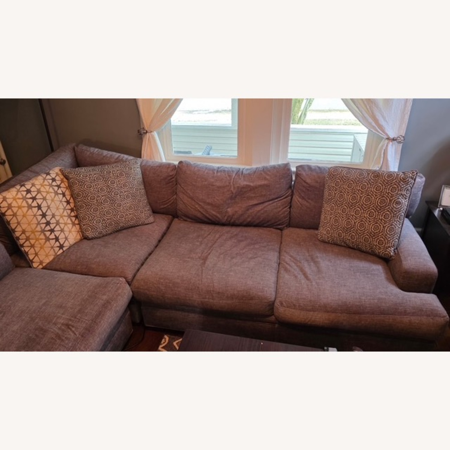 Dark Gray Fabric 3+ Piece Sectional - image-1