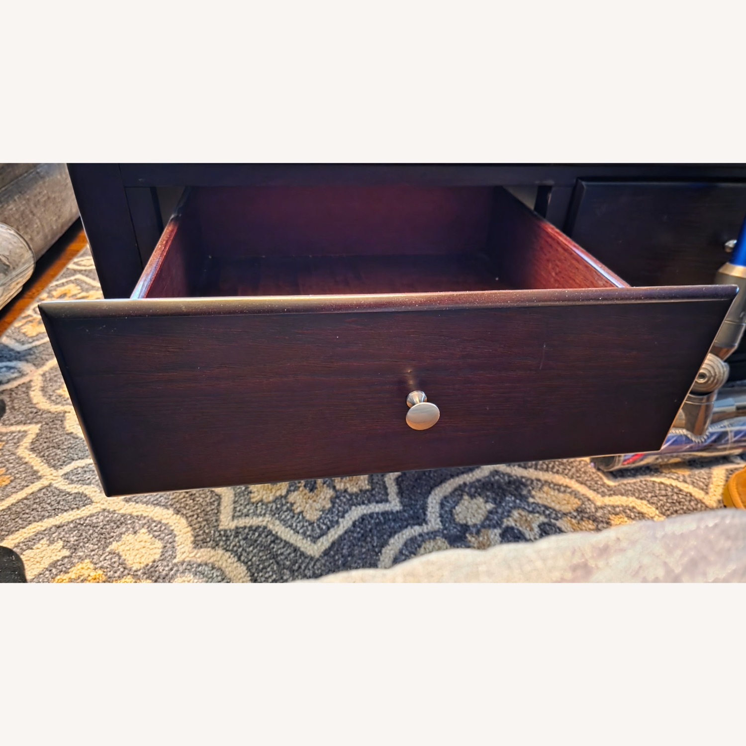 Raymour & Flanigan Dark Brown Wood Coffee Table - image-5