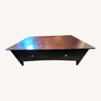 Raymour & Flanigan Dark Brown Wood Coffee Table