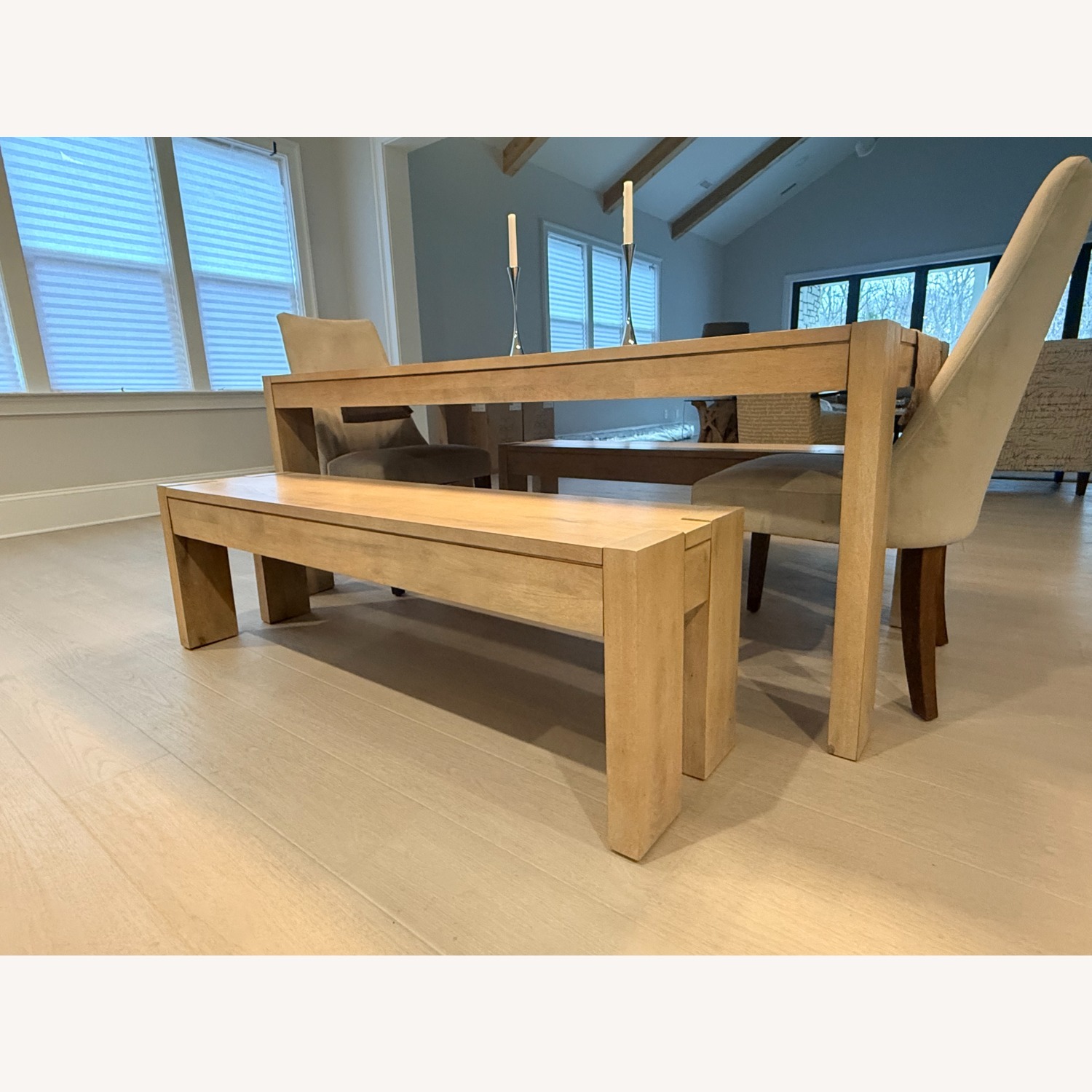 West Elm Dining Table & Benches - image-3
