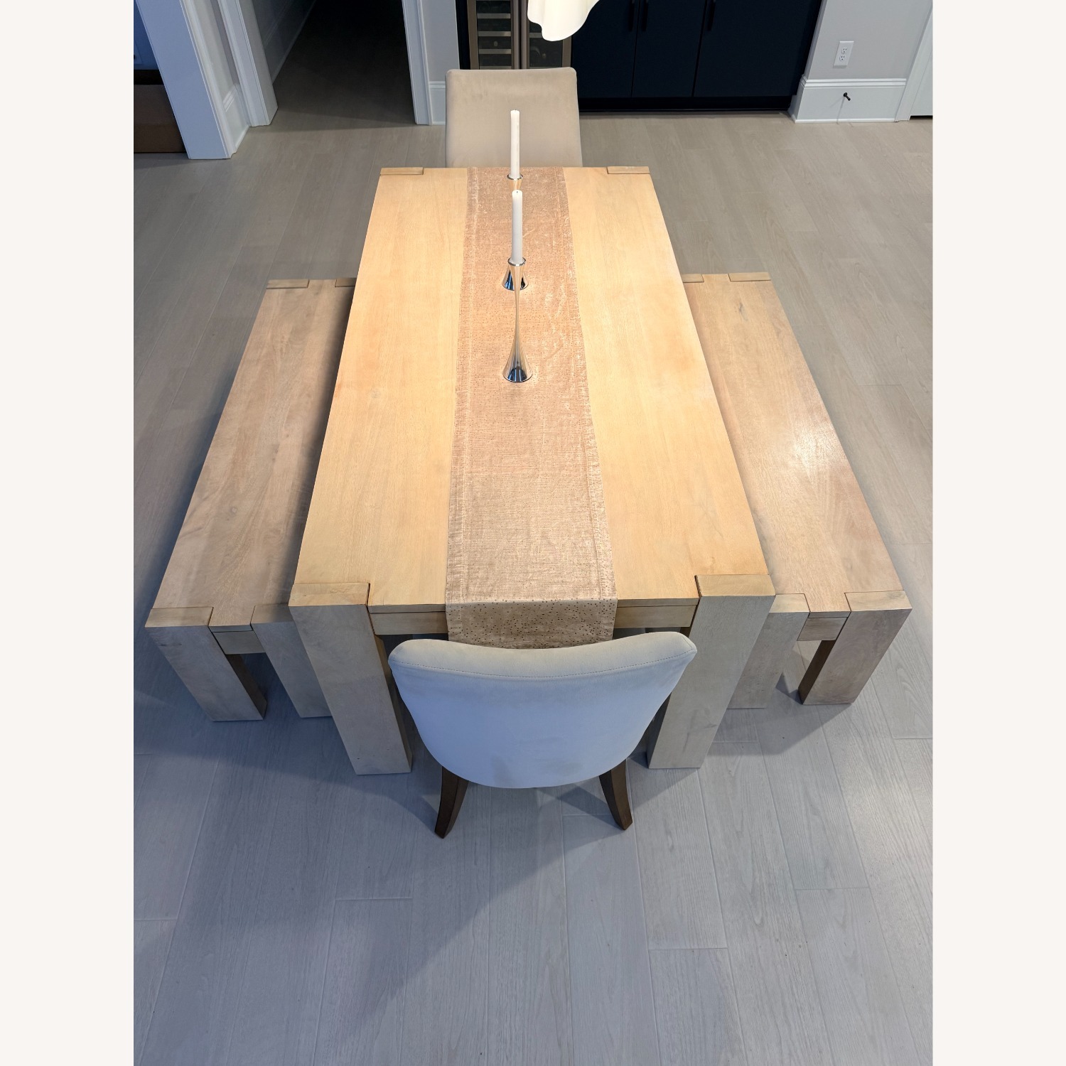 West Elm Dining Table & Benches - image-4