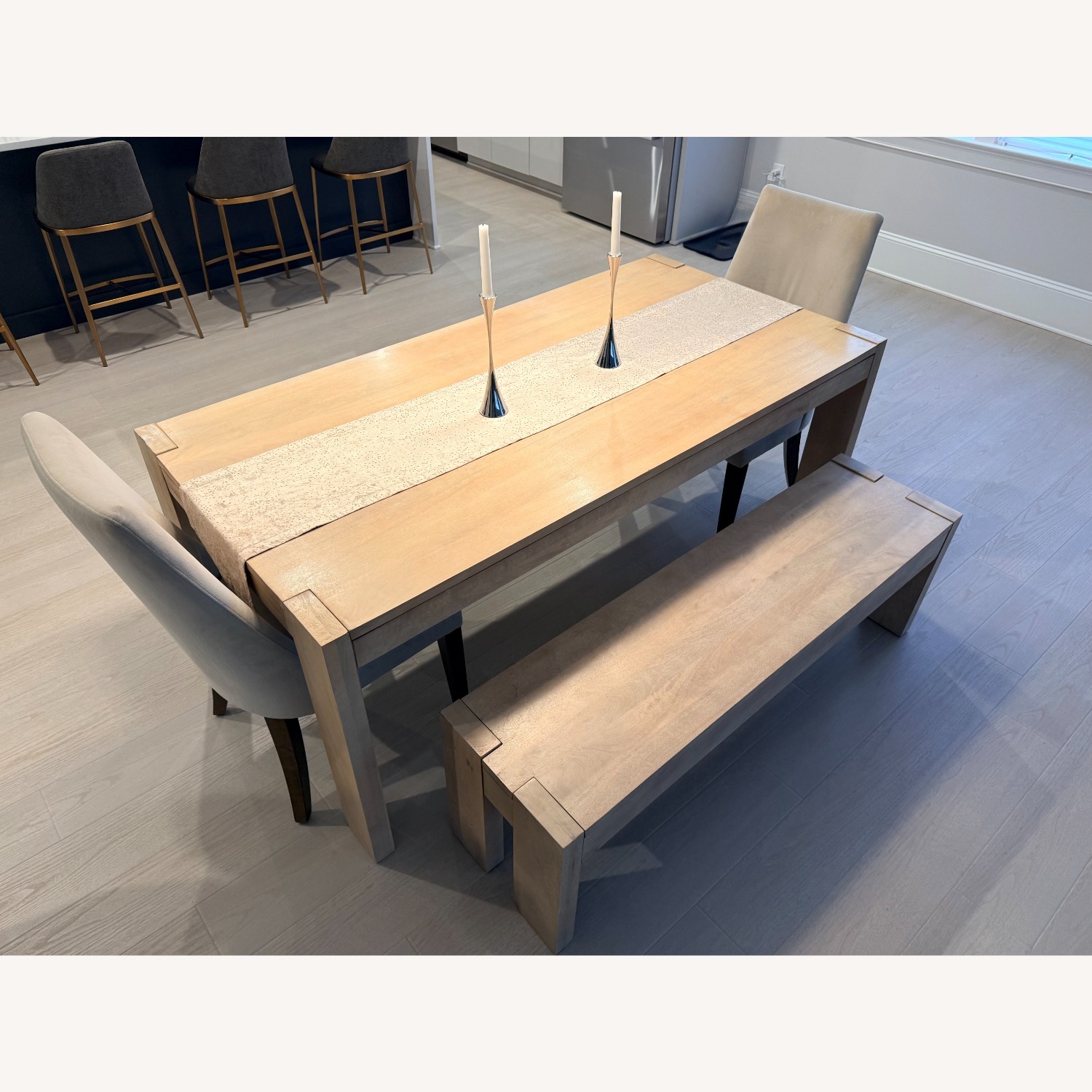 West Elm Dining Table & Benches - image-5