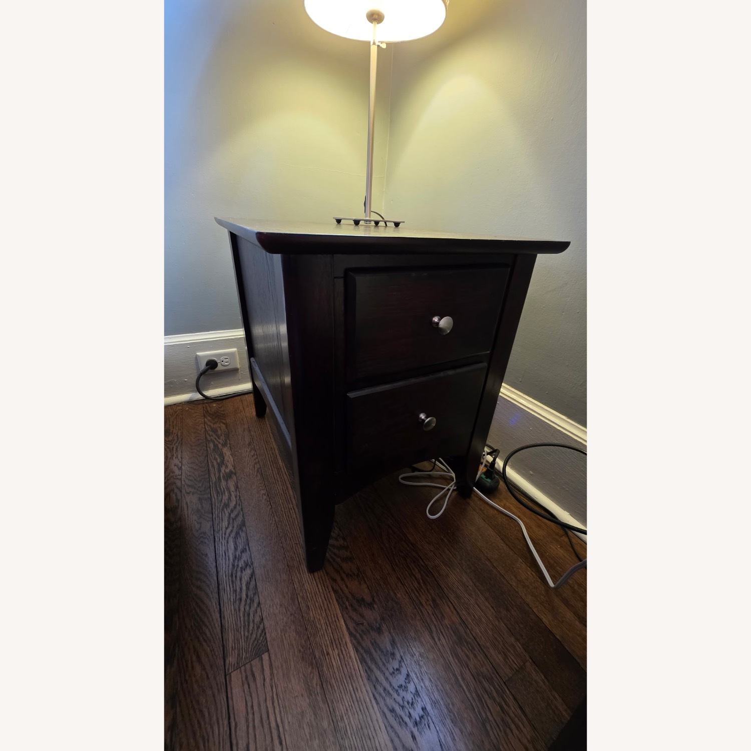 Raymour & Flanigan Dark Brown Wood Side Table - image-2