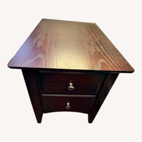 Used Raymour & Flanigan Dark Brown Wood Side Table for sale on AptDeco