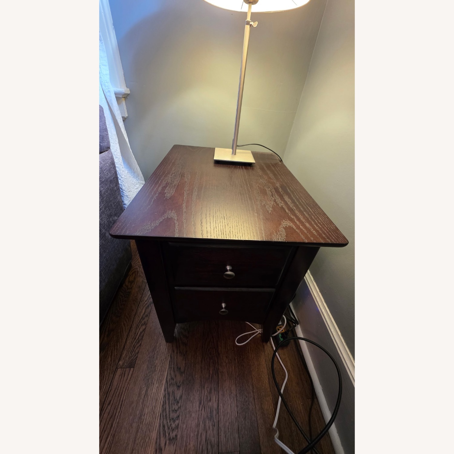 Raymour & Flanigan Dark Brown Wood Side Table - image-1