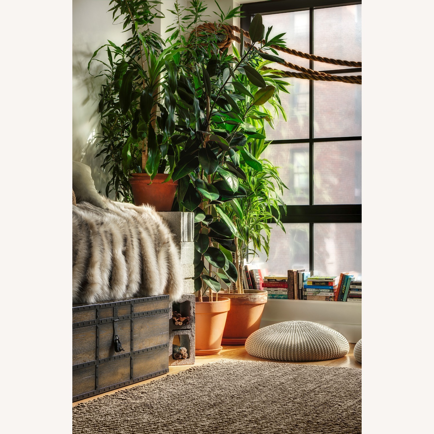 Horchow Rustic Mocha Oak Trunk Coffee Table - image-12