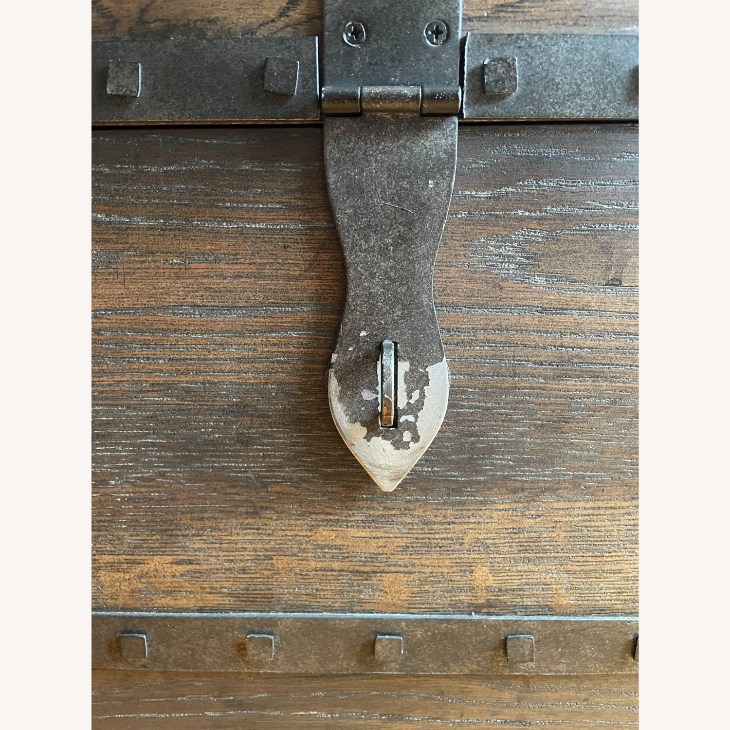 Horchow Rustic Mocha Oak Trunk Coffee Table - image-9