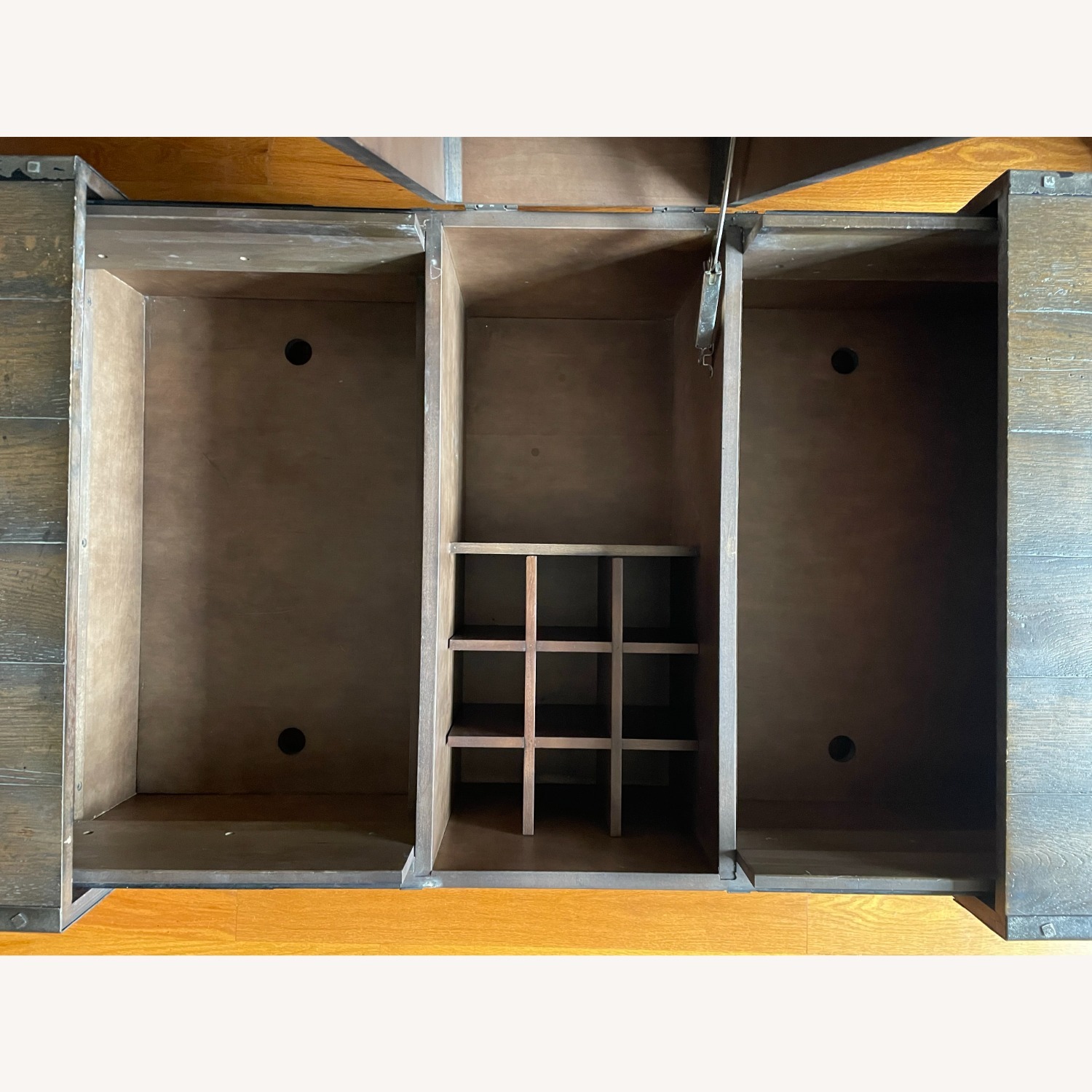 Horchow Rustic Mocha Oak Trunk Coffee Table - image-7