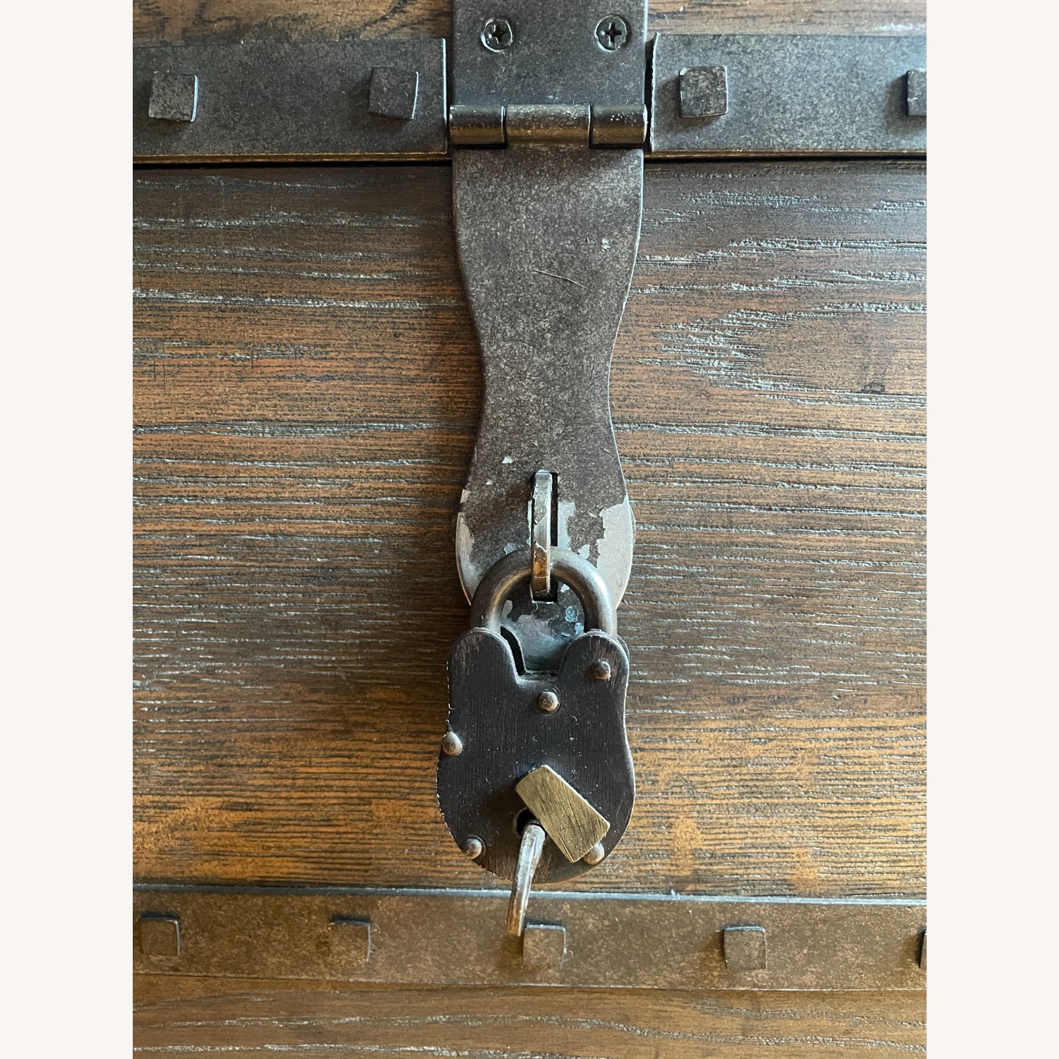 Horchow Rustic Mocha Oak Trunk Coffee Table - image-8