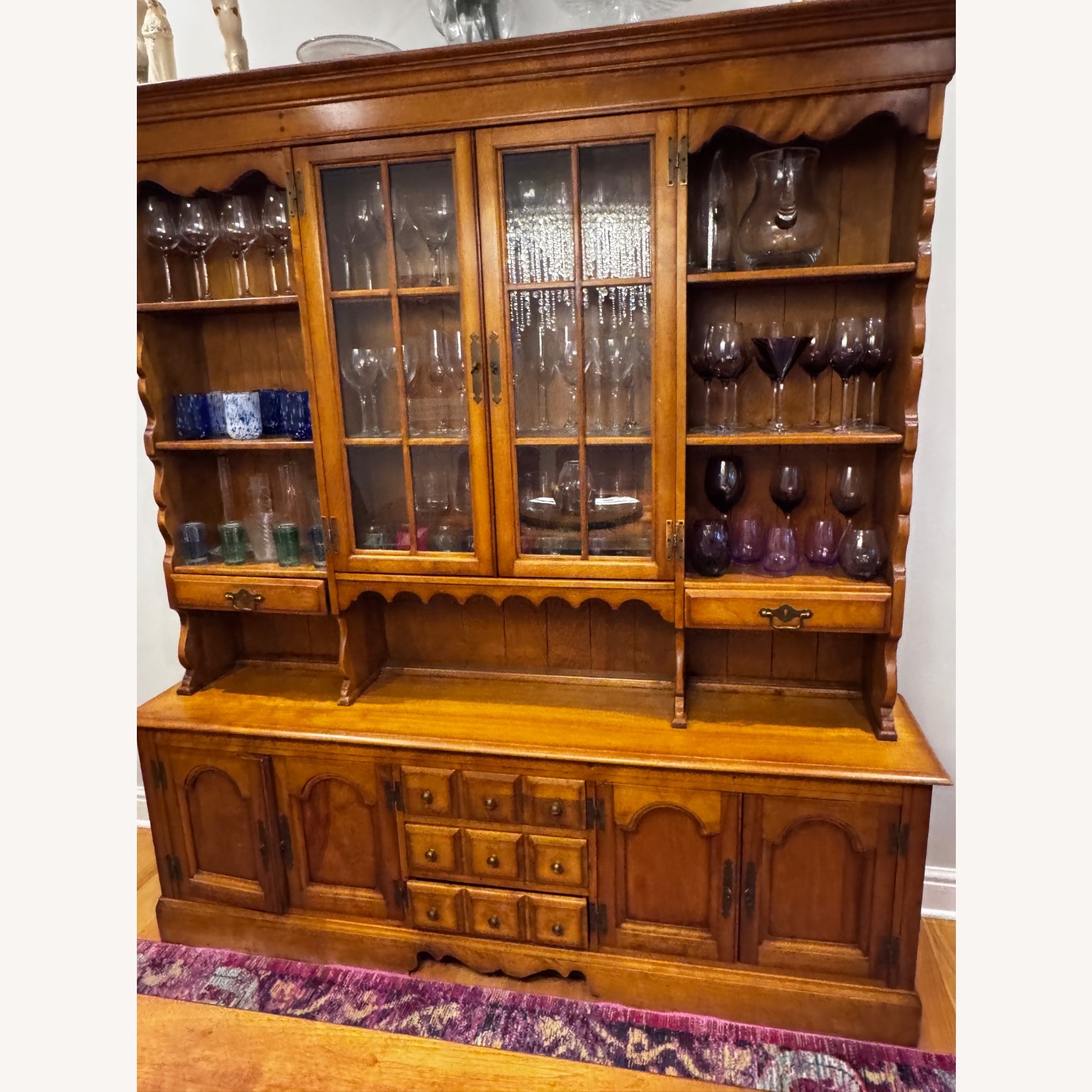 Light Brown Solid Wood China Hutch - image-7